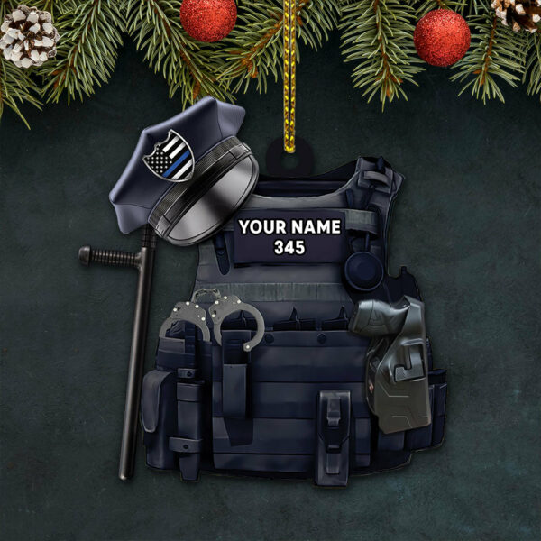 Police Bulletproof Personalized Ornament Gifts For Police Policeman - Image 3