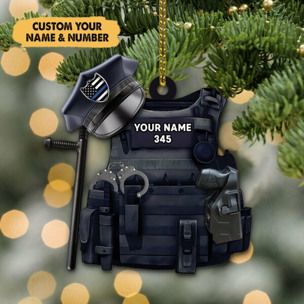 Police Bulletproof Personalized Ornament Gifts For Police Policeman - Image 2
