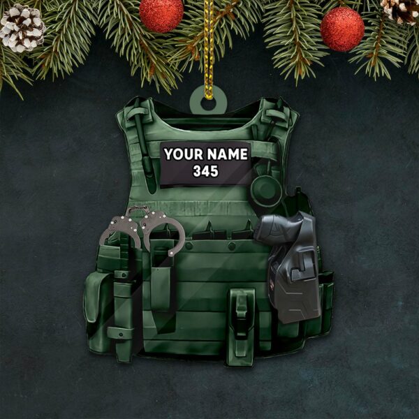 Police Bulletproof Personalized Ornament Gifts For Policeman - Image 4