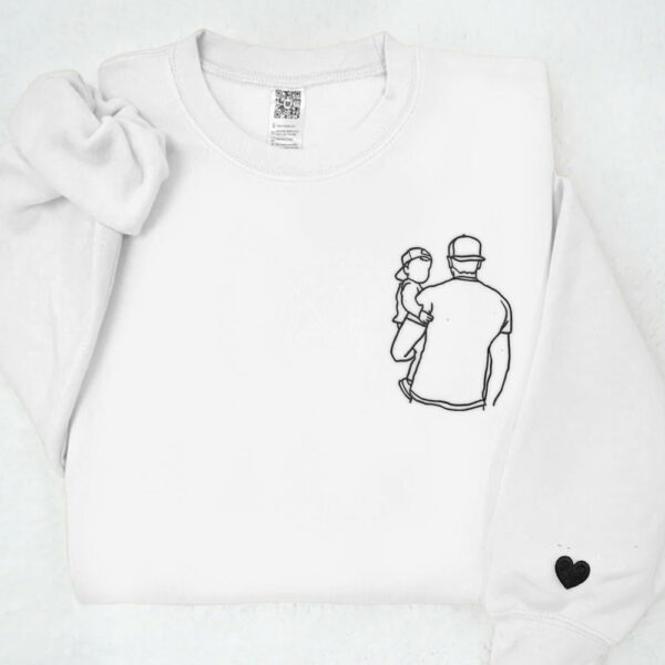 Portrait Photo Unique Gift for Dad Embroidered Hoodie, Personalized Father and Son Hoodie, Funny Dad Hoodies, Father's Day Gift Idea - Image 6