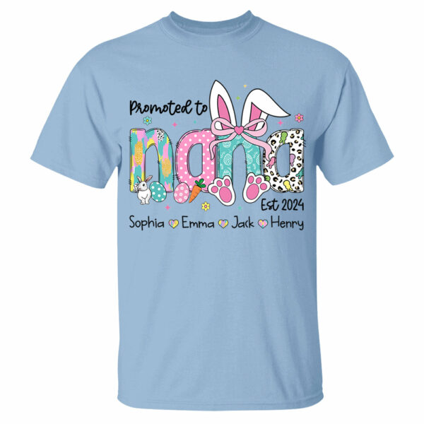 Promoted to Grandma, Personalized Grandma Peeps Easter Shirt, Custom Nickname And Kids T1807 - Image 5