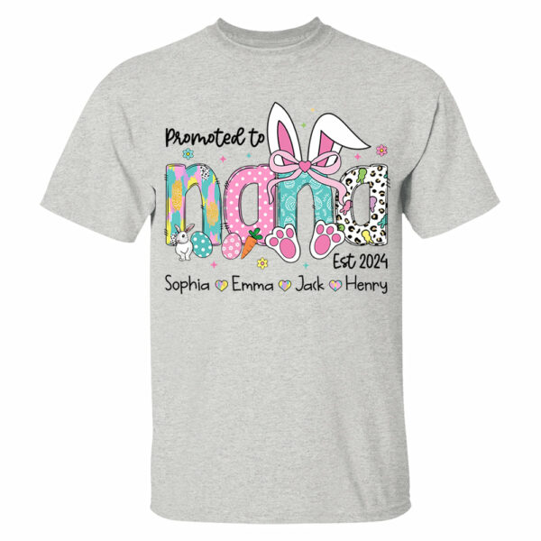 Promoted to Grandma, Personalized Grandma Peeps Easter Shirt, Custom Nickname And Kids T1807 - Image 4