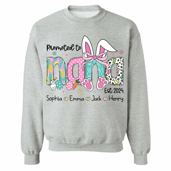 Promoted to Grandma, Personalized Grandma Peeps Easter Shirt, Custom Nickname And Kids T1807 - Image 9