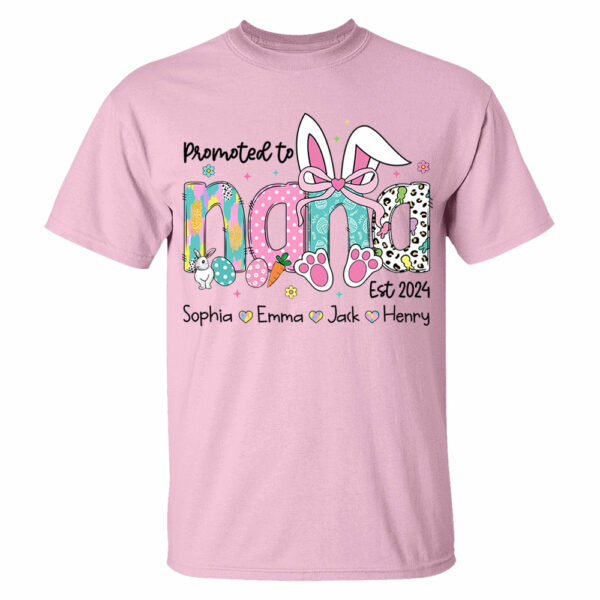 Promoted to Grandma, Personalized Grandma Peeps Easter Shirt, Custom Nickname And Kids T1807 - Image 6