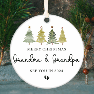 Promoted to Grandparents Ornament, Pregnancy Announcement, Reveal to Grandparents, New Baby Announcement Ornament