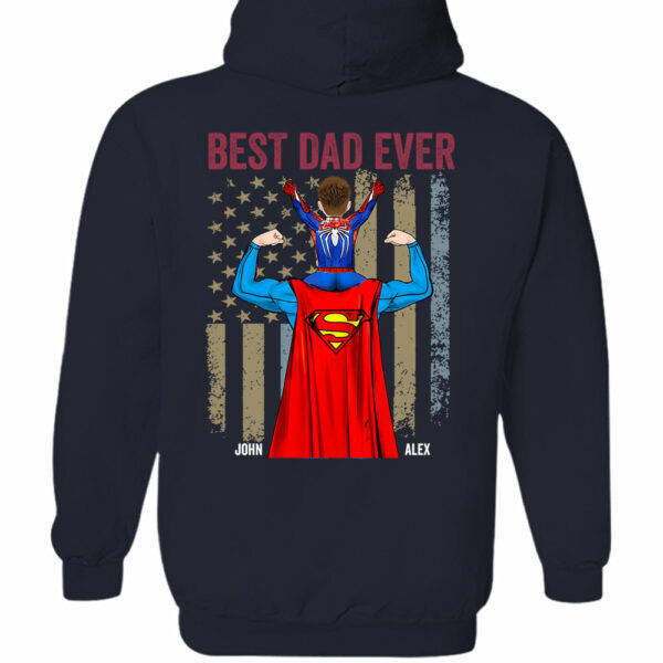 Proud As The Best Dad Ever - Personalized Back Printed Shirt - Image 9