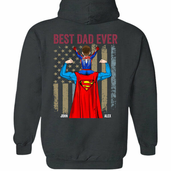 Proud As The Best Dad Ever - Personalized Back Printed Shirt - Image 10