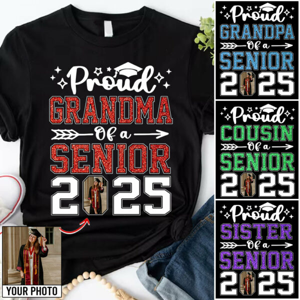 Proud Family Of A Senior 2025, Personalized Graduation Shirt - YN2103