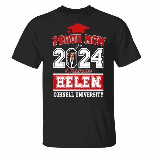Proud Mom of a 2024 Graduate Shirt, Custom Photo For Family - Image 2