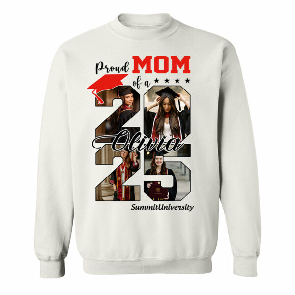Proud Mom Of A 2025 Graduate Shirt, Personalized Graduation Shirts Proud Family Graduate 2025 Graduate Pictureand Photo Class Of 2025 Senior Family Shirt - YN2103 - Image 6