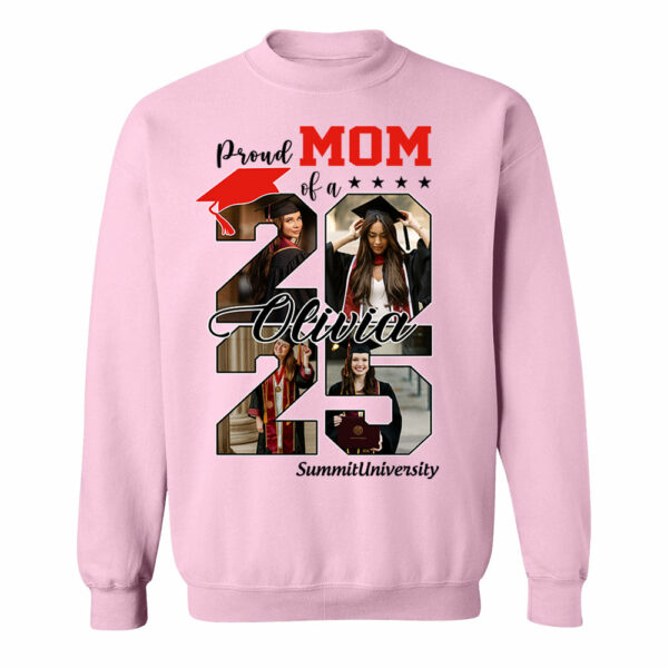 Proud Mom Of A 2025 Graduate Shirt, Personalized Graduation Shirts Proud Family Graduate 2025 Graduate Pictureand Photo Class Of 2025 Senior Family Shirt - YN2103 - Image 8