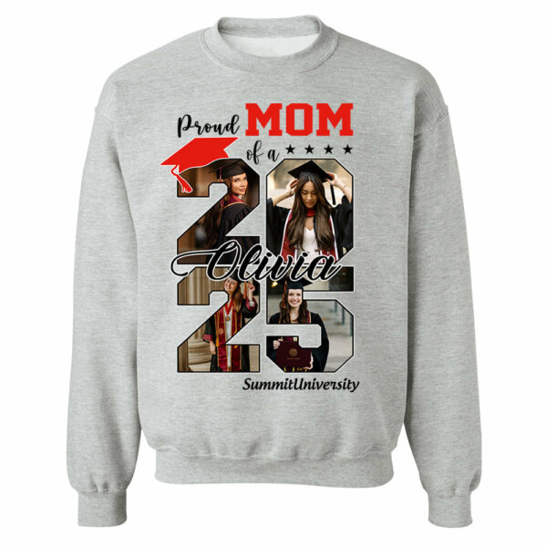 Proud Mom Of A 2025 Graduate Shirt, Personalized Graduation Shirts Proud Family Graduate 2025 Graduate Pictureand Photo Class Of 2025 Senior Family Shirt - YN2103 - Image 7