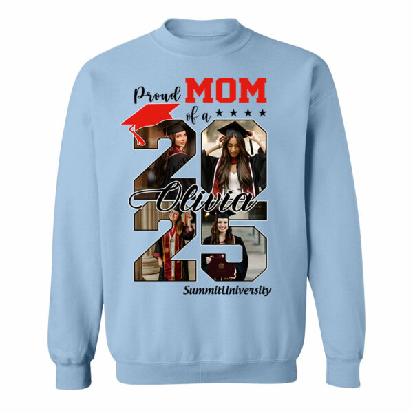 Proud Mom Of A 2025 Graduate Shirt, Personalized Graduation Shirts Proud Family Graduate 2025 Graduate Pictureand Photo Class Of 2025 Senior Family Shirt - YN2103 - Image 9