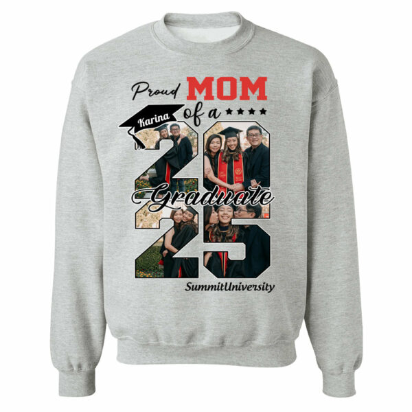 Proud Mom Of A 2025 Graduate Shirt, Personalized Graduation Shirts Proud Family Graduate 2025 Graduate Pictureand Photo Class Of 2025 Senior Family Shirt, Graduation 2025 Gift - YN2103 - Image 6