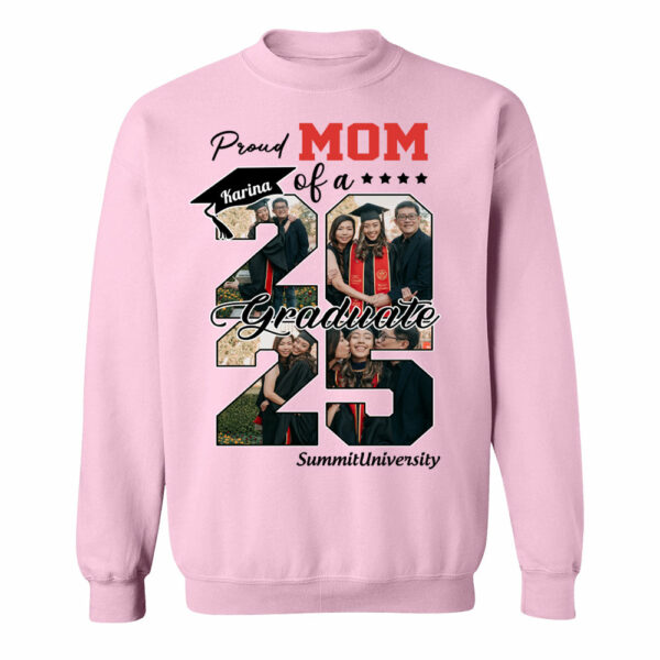 Proud Mom Of A 2025 Graduate Shirt, Personalized Graduation Shirts Proud Family Graduate 2025 Graduate Pictureand Photo Class Of 2025 Senior Family Shirt, Graduation 2025 Gift - YN2103 - Image 9