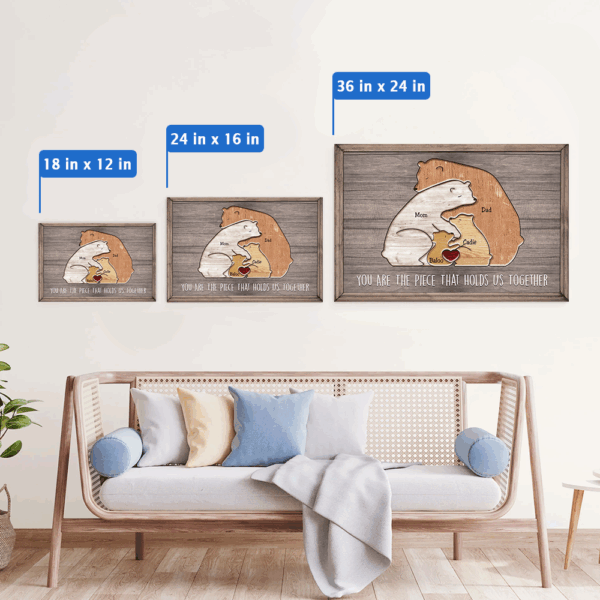Puzzle Canvas Mom You Are The Piece That Holds Us Together Bears Family Personalized Canvas Gift For Mother - Mother's Day Gift For Her - Image 5
