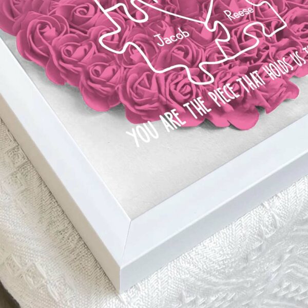 Puzzle Flower Shadow Box Mom You Are The Piece That Holds Us Together Personalized Flower Shadow Box Gift For Mother - Image 5