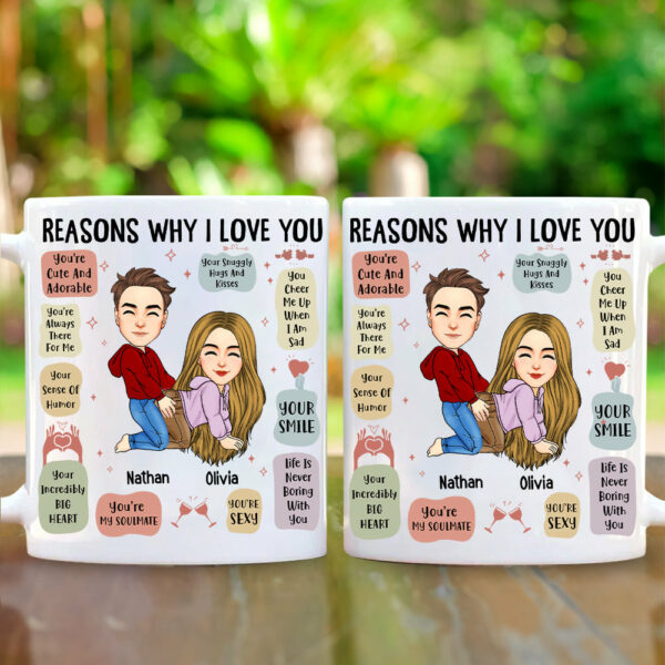 Reasons Why I Love You - Funny Couple Mug - Personalized Gift For Couples NA04 - Image 5