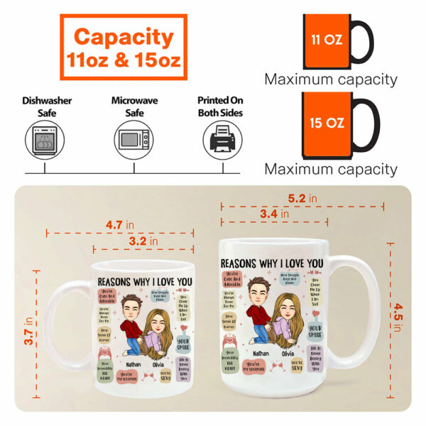 Reasons Why I Love You - Funny Couple Mug - Personalized Gift For Couples NA04 - Image 3