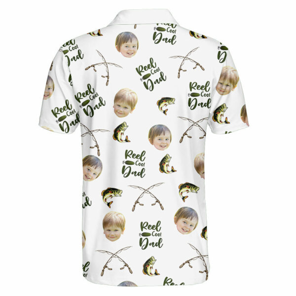 Reel Cool Dad, Personalized Polo Shirt with Face, Fishing Shirt - Image 4