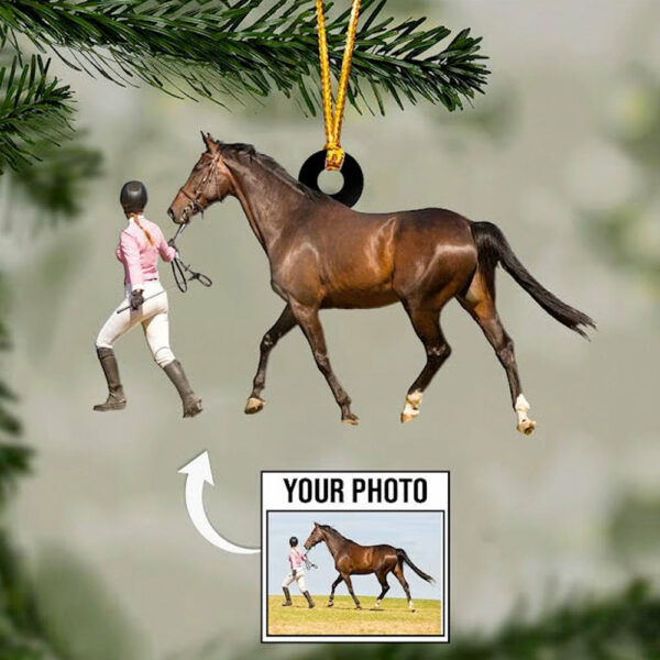 Riding Horse Ornament Custom Upload Photo - Personalized Acrylic Ornament - Image 6