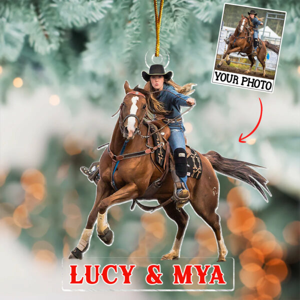Riding Horse Ornament Custom Upload Photo - Image 2