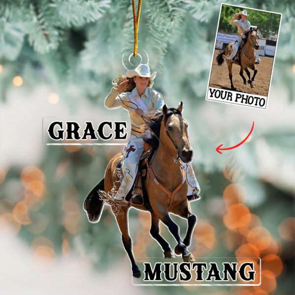 Riding Horse Ornament Custom Upload Photo - Image 3