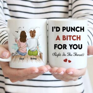Right In The Throat Besties - Personalized Mug