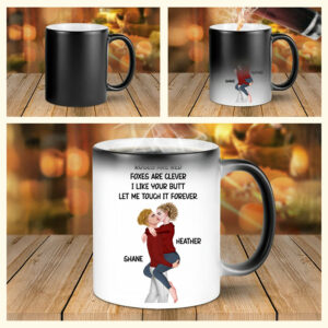Roses Are Red I Like Your Butt - Personalized Color Changing Mugs For Couple