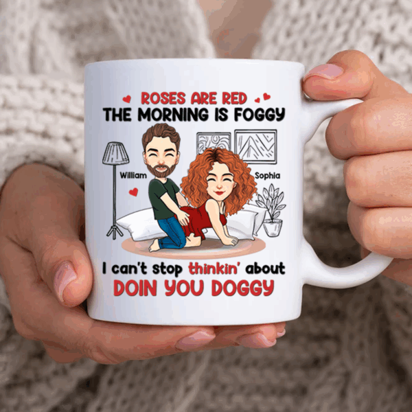 Roses Are Red, The Morning Is Foggy - Couple Personalized Custom Mug - Christmas Gift For Husband Wife, Anniversary - Image 3