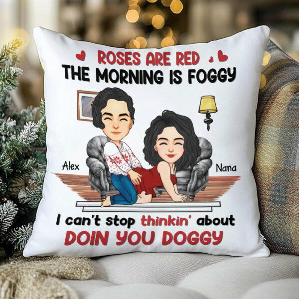 Roses Are Red, The Morning Is Foggy - Couple Personalized Custom Pillow - Christmas Gift For Husband Wife, Anniversary - Image 2