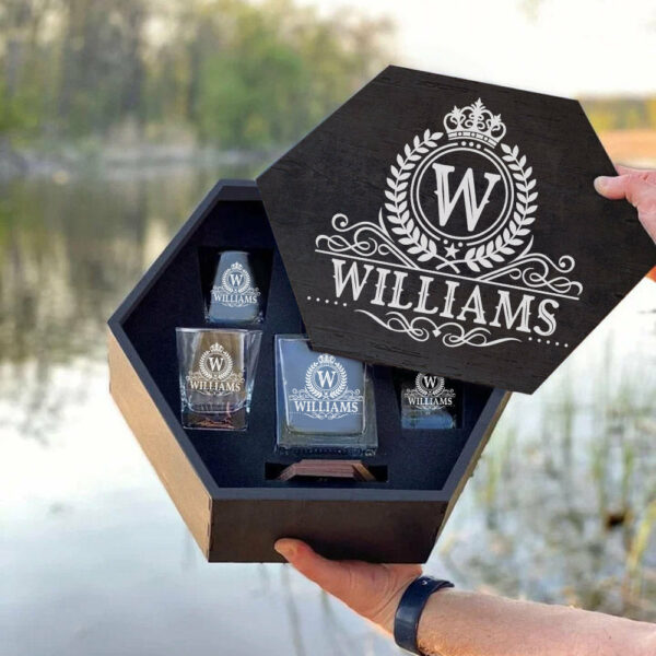 Royal Vintage Luxury Decanter Set Custom Name Whiskey Decanter Gift For Dad Father H2511 - Image 2