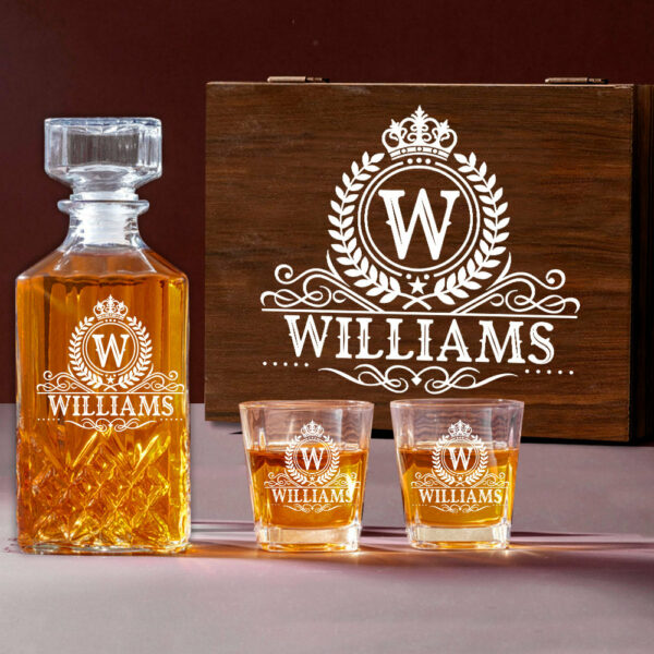 Royal Vintage Luxury Decanter Set Custom Name Whiskey Decanter Gift For Dad Father H2511 - Image 5
