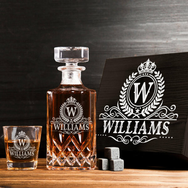 Royal Vintage Luxury Decanter Set Custom Name Whiskey Decanter Gift For Dad Father H2511 - Image 3