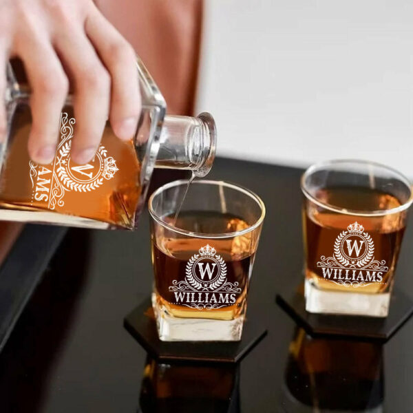 Royal Vintage Luxury Decanter Set Custom Name Whiskey Decanter Gift For Dad Father H2511 - Image 5