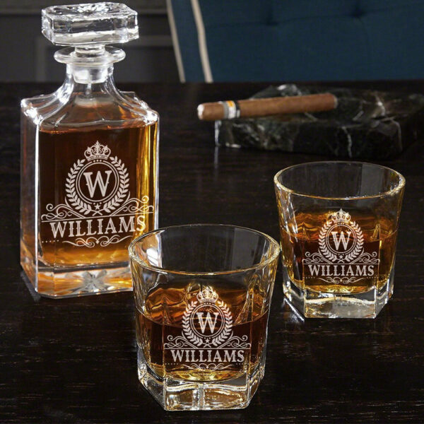 Royal Vintage Luxury Decanter Set Custom Name Whiskey Decanter Gift For Dad Father H2511 - Image 2