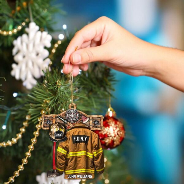 Rustic Fireman Fire Department Emblem Axe Personalized Christmas Ornament Gift For Firefighter Fire Department Gifts H2511 - Image 4