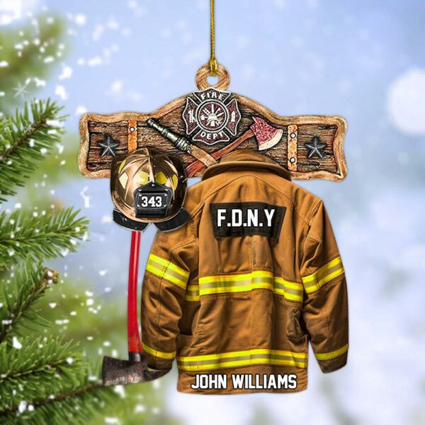 Rustic Fireman Fire Department Emblem Axe Personalized Christmas Ornament Gift For Firefighter Fire Department Gifts H2511 - Image 5