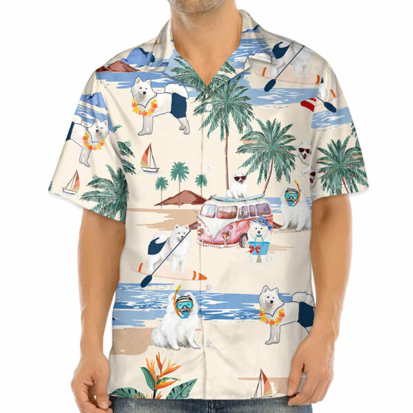 Samoyed Summer Beach Hawaiian Shirt - Image 3