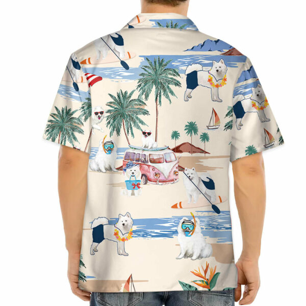 Samoyed Summer Beach Hawaiian Shirt - Image 4
