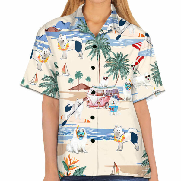 Samoyed Summer Beach Hawaiian Shirt - Image 5