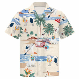 Samoyed Summer Beach Hawaiian Shirt