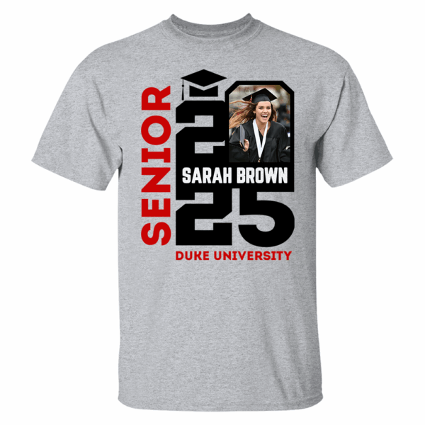 Senior 2025 Custom Photo Shirt, Personalized Graduation Shirt, Graduation Photo Shirt - Image 4