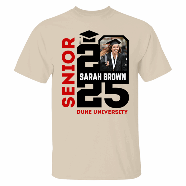Senior 2025 Custom Photo Shirt, Personalized Graduation Shirt, Graduation Photo Shirt - Image 3