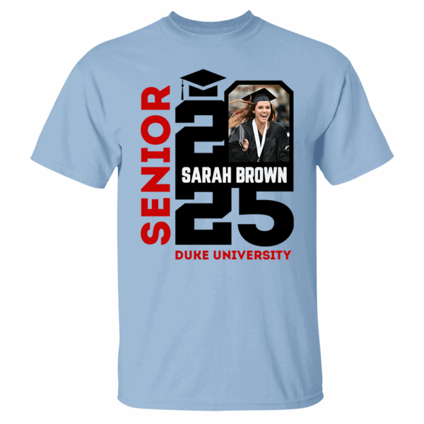 Senior 2025 Custom Photo Shirt, Personalized Graduation Shirt, Graduation Photo Shirt - Image 5