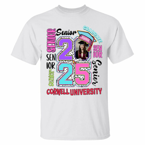 Senior 2025 Graduate, Retro Graduation Shirt vr2 - YN2103 - Image 2