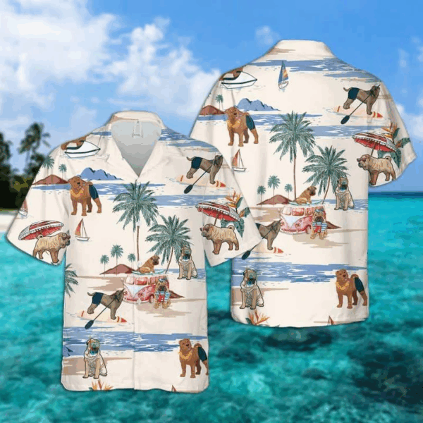 Shar Pei Summer Beach Hawaiian Shirt, Hawaiian Shirts For Men Women Short Sleeve Aloha Beach Shirt
