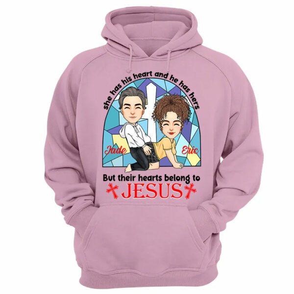She Has His Heart And He Has Hers But Their Hearts Belong To Jesus - Personalized Shirt For Couple - Image 13