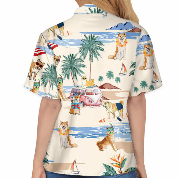 Shiba Inu Summer Beach Hawaiian Shirt, Hawaiian Shirts For Men Short Sleeve Aloha Beach Shirt - Image 6
