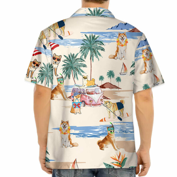 Shiba Inu Summer Beach Hawaiian Shirt, Hawaiian Shirts For Men Short Sleeve Aloha Beach Shirt - Image 4
